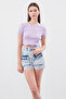 Women's Snow Denim Color Cargo Pocket Denim Shorts - 2