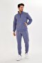Half Zipper Cotton Men's Tracksuit Set Gray Melange 5709-g - 2