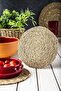 6 Pieces Handmade Knitted Wicker American Service Plate 36 cm - 5