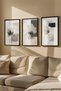 3 Piece Real Wood Colored Framed Painting Set - Model 40