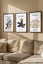 3 Piece Real Wood Colored Framed Painting Set - Model 25