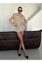 Beige Special Design Crop Vest Shorts Skirt Set