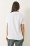 Women's White Crew Neck Short Sleeve Embroidered Embossed T-Shirt with Accessories 60602024 - 7