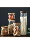 Set of 5 Acacia Vacuum Lid Borosilicate Glass Jars - 6