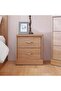 Zirco 2 Drawer Night Stand Multifunctional Bedside Table-Brown Oak L46xW39xH51.4cm