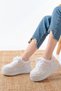 Sp-190 White Garni Laced Mesh High Sole Casual Sports Shoes - 3