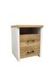 Swann 2 Drawer Nightstand Multifunctional Bedside Table-Summer Oak/Pearl White L40xW40xH52cm - 4