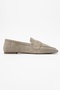 Morne Beige Suede Genuine Leather Women's Loafer Shoes - 6