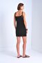 Handcrafted Oyster Knitwear Lined Black Mini Dress - 5