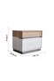 Frazer Nightstand Multifunctional Bedside Table-White/Natural Oak L60xW40xH50cm - 6