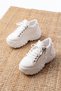 Sp-156 White Lace-Up Zippered High Sole Casual Sports Shoes - 3