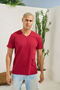 Men's Burgundy 100% Cotton V-Neck T-Shirt