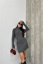 Women's Anthracite Ribbed Mini Knit Dress Dpdm1208 - 3