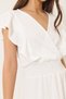 Women's White V-Neck Long Dress with Elastic Waist and Ruched Detail 60283116 - 5