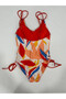 Women's Multicolor Tropical Print Lined Swimsuit Hzl25S-Ar1823 - 6