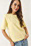 Women's Butter Crew Neck Padded Cotton Basic T-Shirt 241134 60283128 - 5