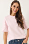 Women's Light Powder Crew Neck Padded Cotton Basic T-Shirt 241134 60283128 - 5