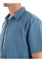 Men's Premium Linen Short Sleeve Blue Shirt C8T3N7O04 - 3