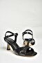 U 569521314   Black Glitter Low Heeled Women's Shoes - 8