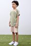 Boy's Shorts Suit - Khaki T-Shirt & Stone Shorts Summer Combination - 2