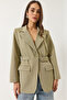 Women's Mint Green Belted Detailed Lined Blazer Jacket 8132 60283134 - 2