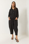 Women's Black Batwing Sleeve Shirt Shalwar Pants Eliza Top-Bottom Set 60283132 - 6