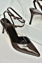 U 654078108   Brown Patent Leather Thin Heeled Women's Shoes - 7