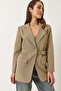 Women's Mink Belt Detailed Lined Blazer Jacket 8132 60283134 - 3