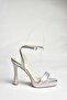 U 569918104   Silver Fabric Single Band Evening Dress Shoes - 5