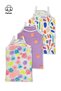 Girl's Strap Tank Top - Set of 3 - Colorful and Patterned Girls' Underwear - Children's Tank Top