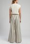 Saige High Waist Wide Leg Cut Wide Leg 100% Cotton Striped Women's Trousers - 2