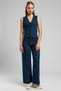 Sandy high waist wide leg cut wide leg blue women's jean pants