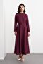 Linda Panelled Long Dress Mürdüm