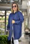 Detailed Shirt, Oval Cut Collar, Taped Front, Long Sleeve Oversize Tnsel - 4