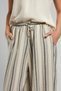 Saige High Waist Wide Leg Cut Wide Leg 100% Cotton Striped Women's Trousers - 4