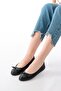 6101 Black Daily Bow Women's Ballerinas - 2