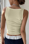 Women's Cream Camisole Fabric Wide Strap Crop Blouse - 3
