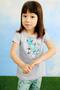 Girl's 3-10 Years Old Patterned Short Sleeve T-Shirt 3014 Gray