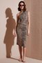 Slim Fit One Shoulder Slit Midi Dress with Tie Detail Dress 5866272 - 2
