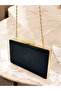 Black Stone Handle Color Non-Marking Glittery Satin Women's Evening Dress Bag - 4