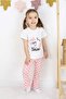 Girl's Heart Printed Tights Top with Printed Bow Detail Bottom Top Set - 4