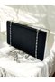 Black Color Non-Marking Glittery Satin Crystal Stone Women's Evening Dress Bag - 5