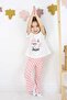 Girl's Heart Printed Tights Top with Printed Bow Detail Bottom Top Set - 2