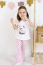 Girl's Heart Printed Tights Top with Printed Bow Detail Bottom Top Set - 7