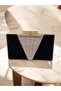 Black Striped Satin Rosegold Crystal Stone Decorated Women's Evening Dress Bag - 2