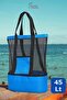 Hot Cold Holder with Icebox Thermos Compartment Mesh Shoulder Strap Zippered Stylish Beach Camping Picnic Bag - 7