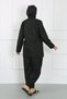 Fashion Stripe Plus Size Hijab Large Swimsuit Black 44010 - 3