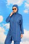 Moda Çizgi Women's Full Coverage Indigo Swimsuit 31060 - 3