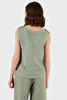 Regular Fit Round Neck Oval Cut Linen Top Top 6251544 - 2