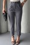 Women's Elise High-Waist Tapered-Leg Shaping Stretch Fabric Trousers with Elastic Back